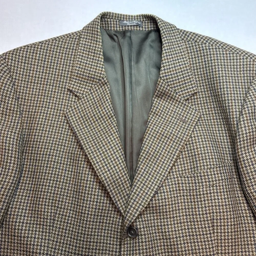 Maranzone Uomo Blazer Men US 48R Wool Plaid Lined Ventless lining flaw
